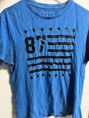 Aeropostale Blue Tee with Black Star Graphic
